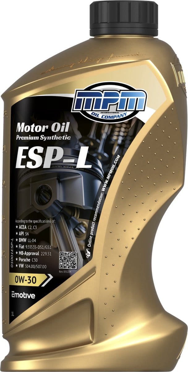 MPM Motorolie 0W30 ESP-L volledig synthetisch - 1 liter