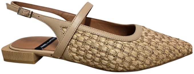 Angel Alarcon Imelda 26002 530B Rafia Camello Slingbacks Beige Leer Dames - Beige - 41