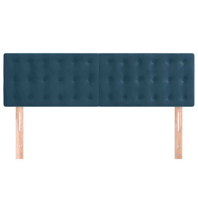 vidaXL - Hoofdborden - 144x5x78/88 - cm - fluweel - donkerblauw