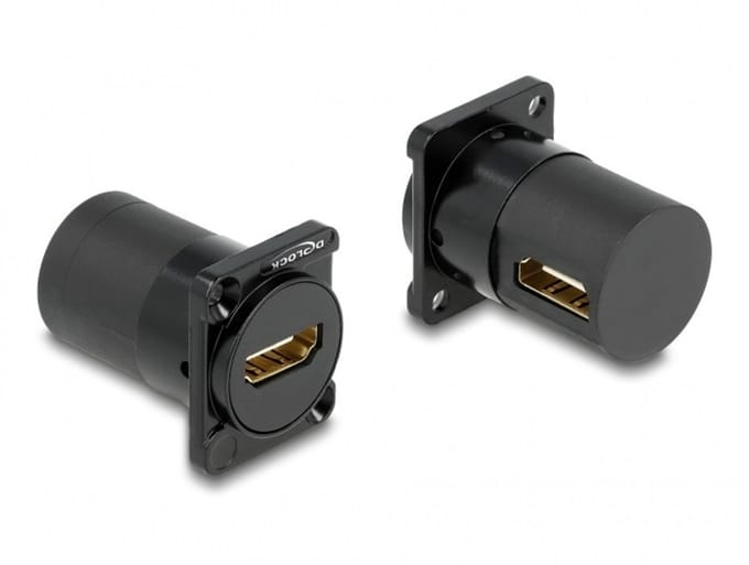 HDMI haaks D-type module | HDMI2.1 (8K 60Hz + HDR) | gegoten zink | zwart