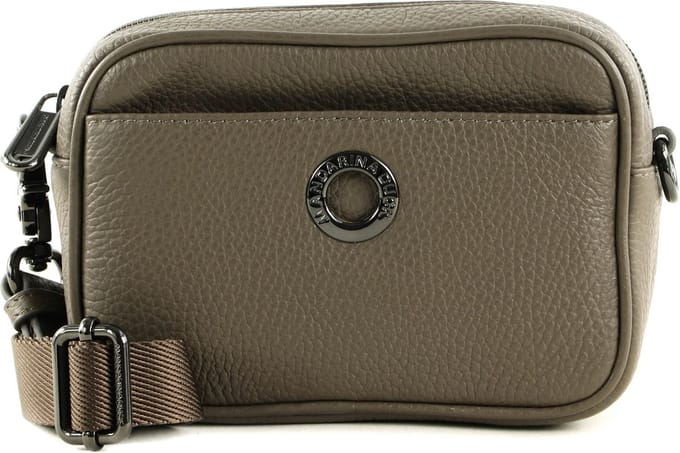 MANDARINA DUCK Leren Schoudertas Gordeltas Mellow Leather Camera Bag Clay Bruine