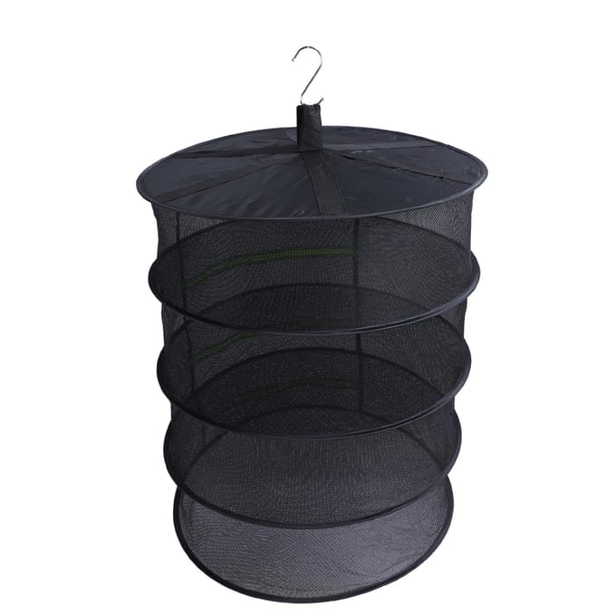 Kruidendroogrek met Ritsopening Meerlaags Multifunctioneel Hangend Plantendroognet voor Kweek 4 Tier black