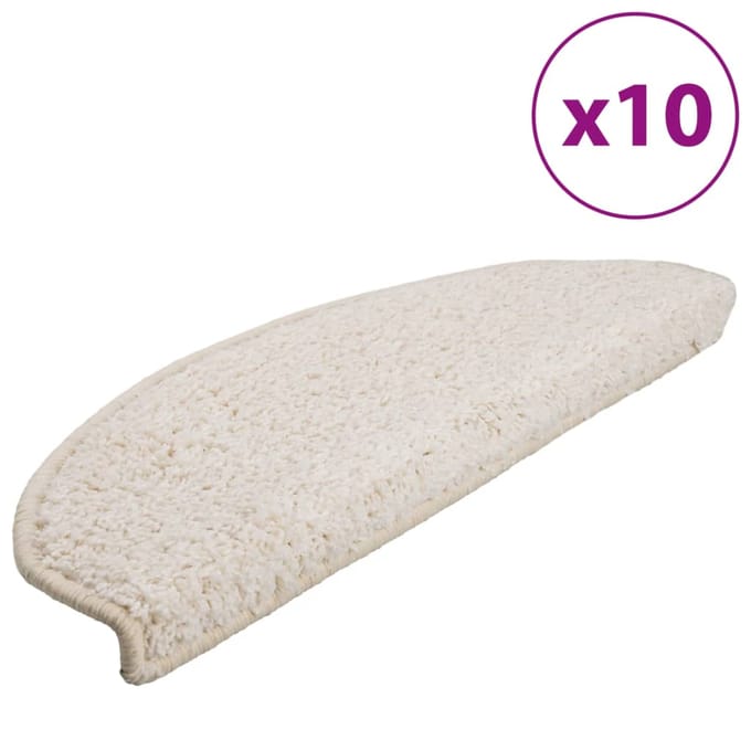 vidaXL - Trapmatten - 10 - st - 65x21x4 - cm - Wit - Halfrond - Groot