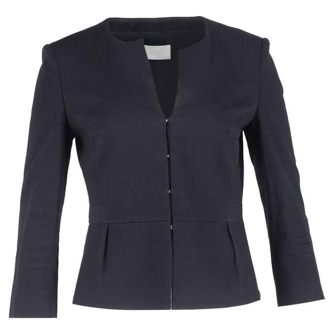 Boss by Hugo Boss Ongekragen Buttoned Blazer in Marineblauwe Katoen