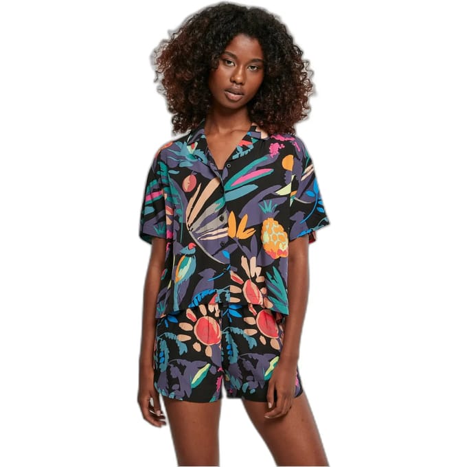 Dameshemd met korte mouwen Urban Classics Viscose Resort