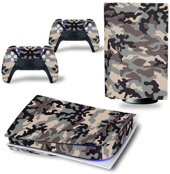 Gadgetpoint - Console & Controller Stickers voor PS5, PlayStation 5 - Performance Gaming Skin - Bescherming Accessoires - Camo