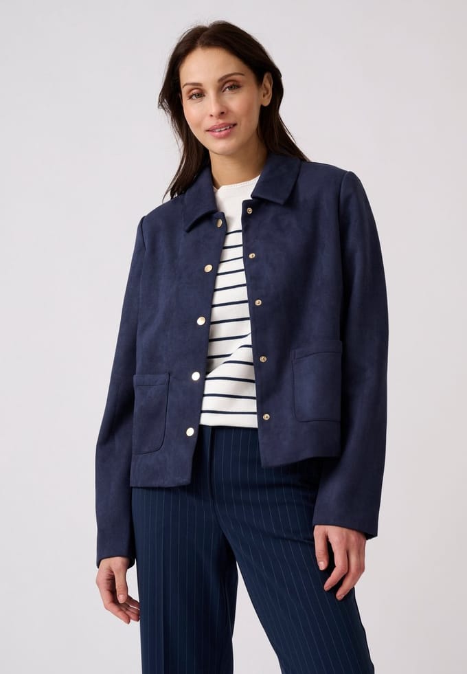 Damart - Suède-look jack - Dames - Blauw - 46