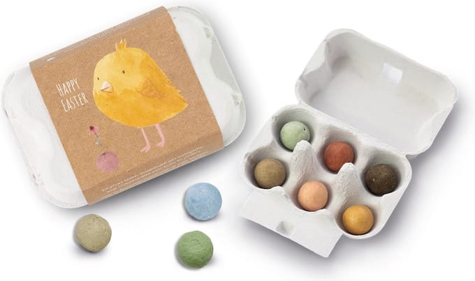Blossombs Bloembommetjes Eierdoosje - 6 Zaadbommetjes - Vrolijk Pasen, Kuiken