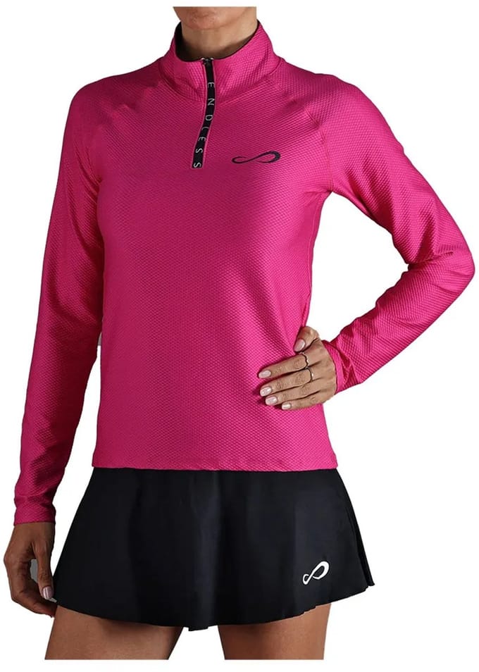 Endless Kirsch Iconic Sweatshirt Met Halve Rits Roze M Vrouw