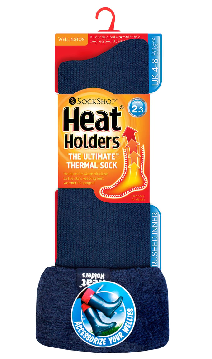 Heat Holders Dames Thermische Wellington Boot Sokken - Indigo