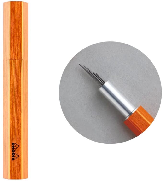 Rhodia scRipt - Vullinghouder - Oranje - Leads vulpotlood vulling - 0.5mm - Navulling - B - koker 20 stuks