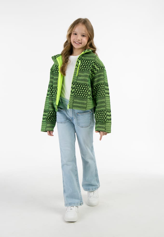 Mymo Blouson Meisje Neongroen Zwart