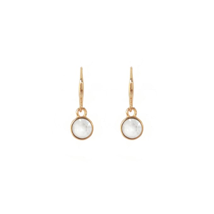 Oorhangers white midi - snow white - Swarovski - verguld - Bliss Label