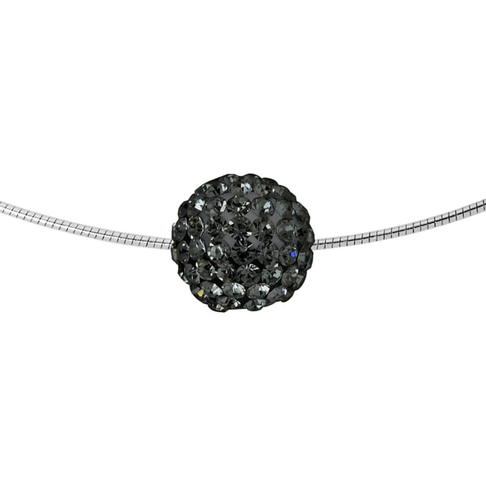 Omega Ketting Semi Rigid Crystal Precioca Black Silver 925