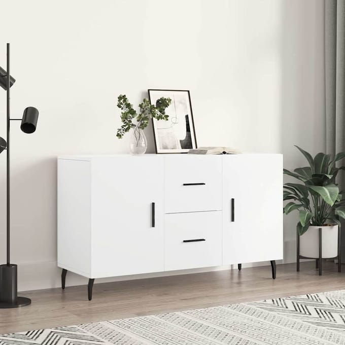 vidaXL - Dressoir - 100x36x60 - cm - bewerkt - hout - wit