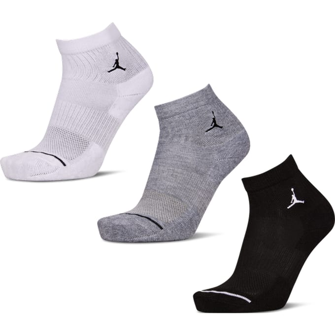 Jordan Everyday Cushioned Ankle 3 Pack Sokken Unisex - Wit - Maat 39 - 42 - Katoen