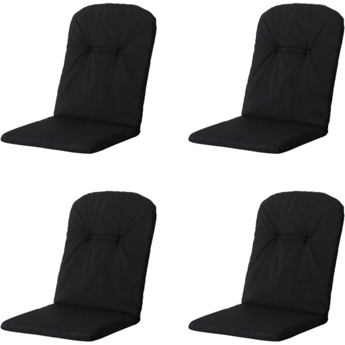 Madison - Kuipstoelkussen Hoge Rug Panama black - Ca. 96x45 cm - Set van 4