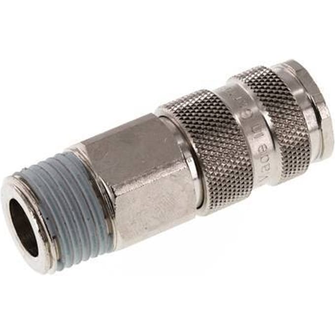 Gehard staal DN 7.8 Luchtkoppeling Snelkoppeling R 1/2 inch Buitendraad - CLS7-M-STN-BL-012