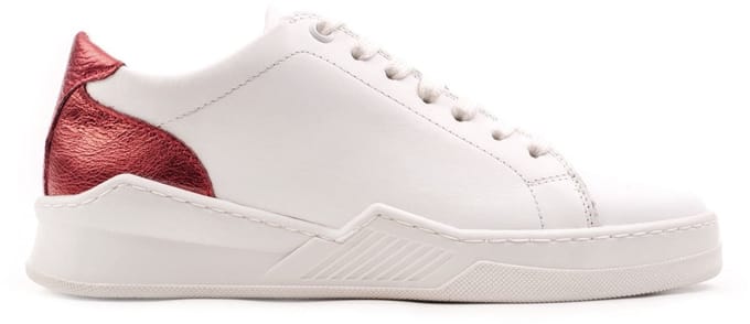 Omnio spencer city sneakers dames wit/rood leer