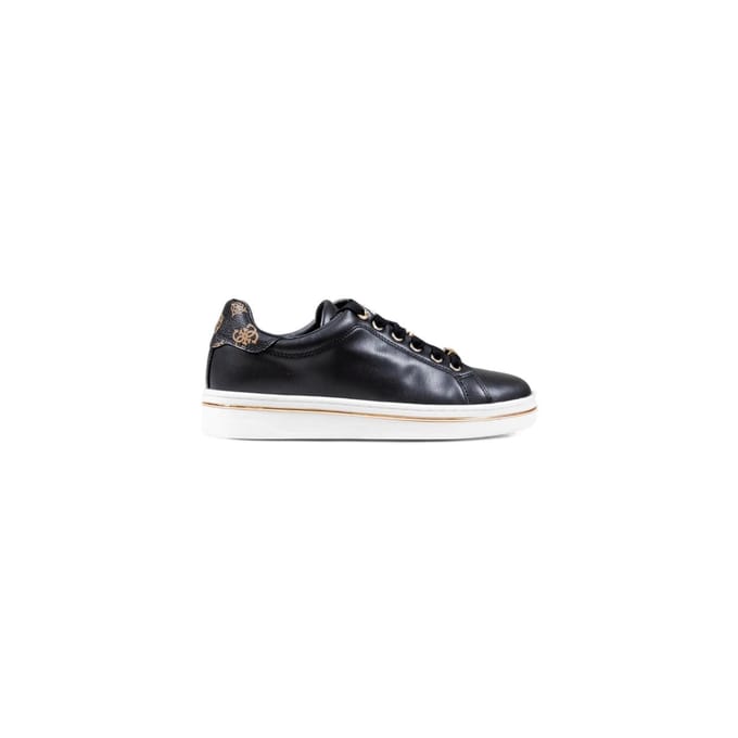 Slip-On Lace-Up Polyurethane Sneakers Wo - Black