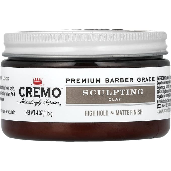 Cremo, professionele kwaliteit premium modelleringsklei, hoge fixatie, mat effect, 4 oz (113 gr) gray