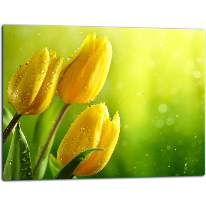 TMK ArtDeko - Snijplank - Glas - 52x40 cm - Kleurige Bloemen