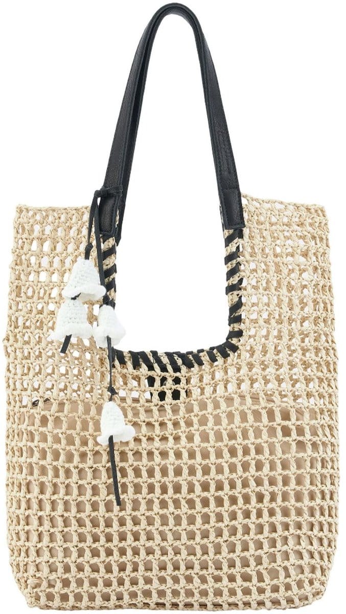 FREDsBRUDER Sun Carrier - Shopper (natural straw & black)