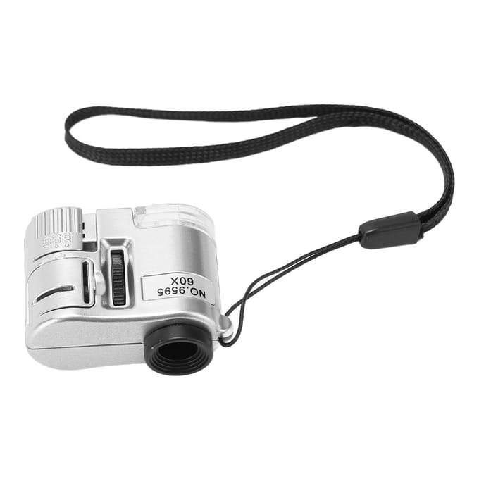 60X Mini Zakmicroscoop Vergrootglas met LED-licht Draagbare Microscoop met UV Geld Detectie