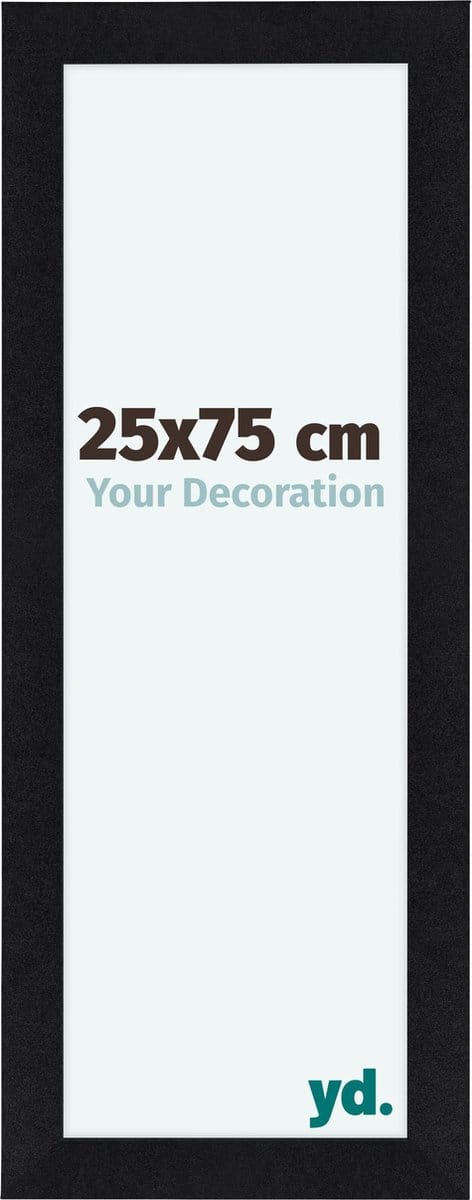 Your Decoration - Fotolijst 25x75 cm - MDF - Zwart Mat - Como