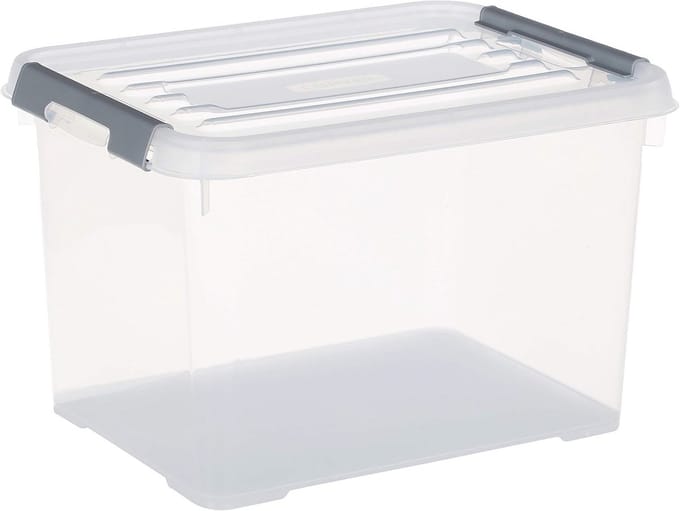 Transparante 20L Opbergdoos met Deksel - 40 x 29 x 25 cm