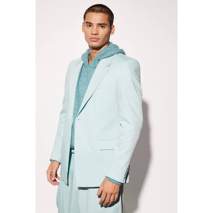 Oversized Boxy Fit Blazer | Blue | Size 48