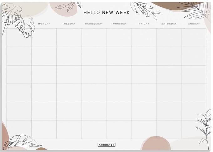 Fabrikten Weekplanner Terra - A4 - Engels - Familieplanner