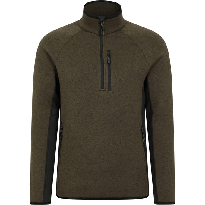 Mountain Warehouse Heren Treston Fleece Top (Kaki Groen)