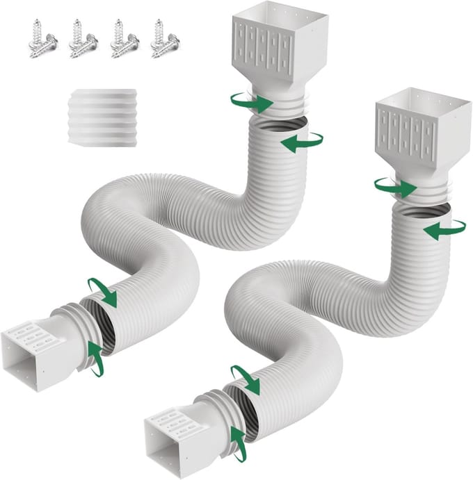 Regengoot Extensies - Verbeterde Flexibele Afvoer Downspout Extender, Uitschuifbaar van 50 tot 300 cm