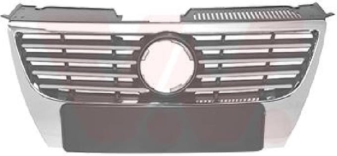 Volkswagen Passat, 2005 - 2010 - grille, sierlijsten, chrome, voor embleem van 150 mm