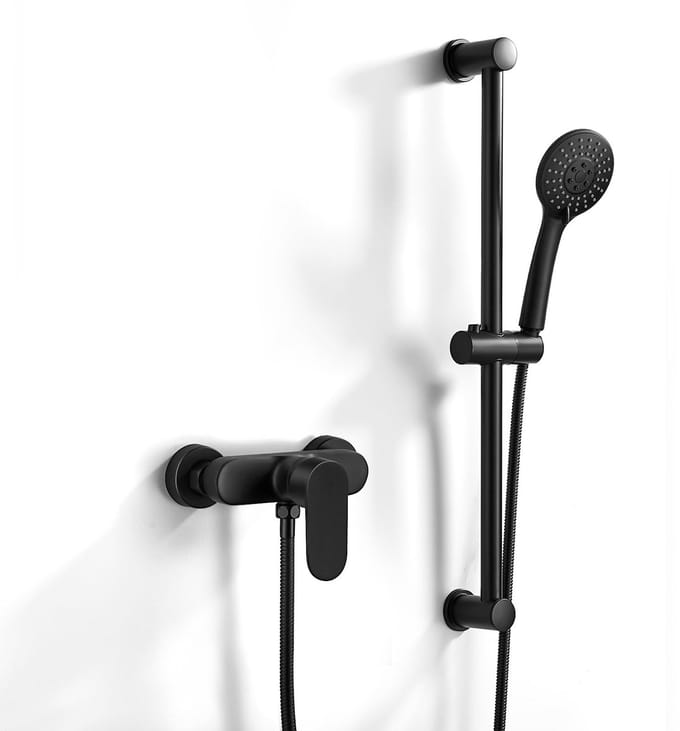 Allecto - Douche Set - Wandmontage - Hoogwaardige materialen - Zwart