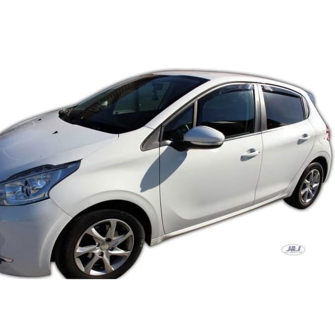 Heko Déflecteurs d'air pour Peugeot 208 (2012-2019) 4 pcs Fumé, Acrylique renforcé, Installation facile