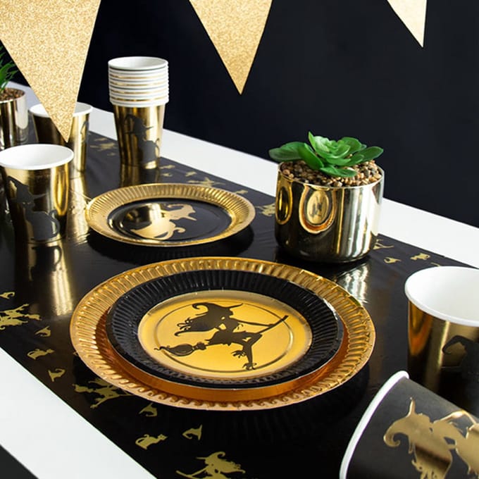Folat - Tafelloper Halloween Golden Witch 40x180cm