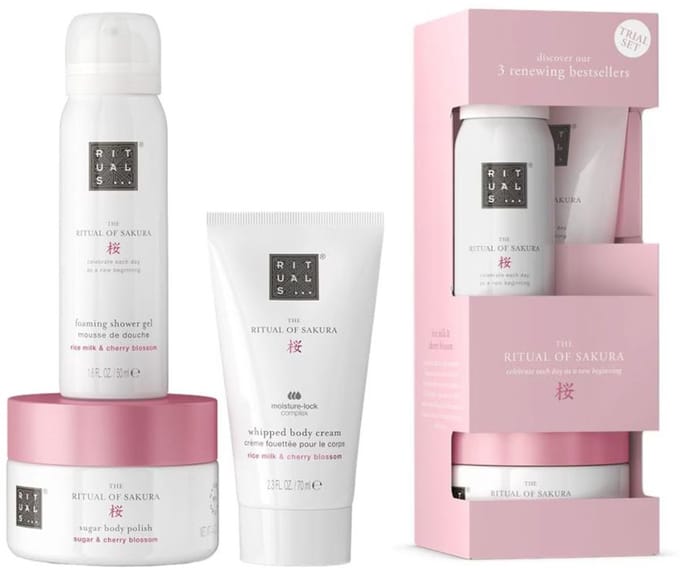 Rituals - Of Sakura Trial Set - Sakura Shower Gel - Sakura Body Scrub - Sakura Body Cream - Giftpack