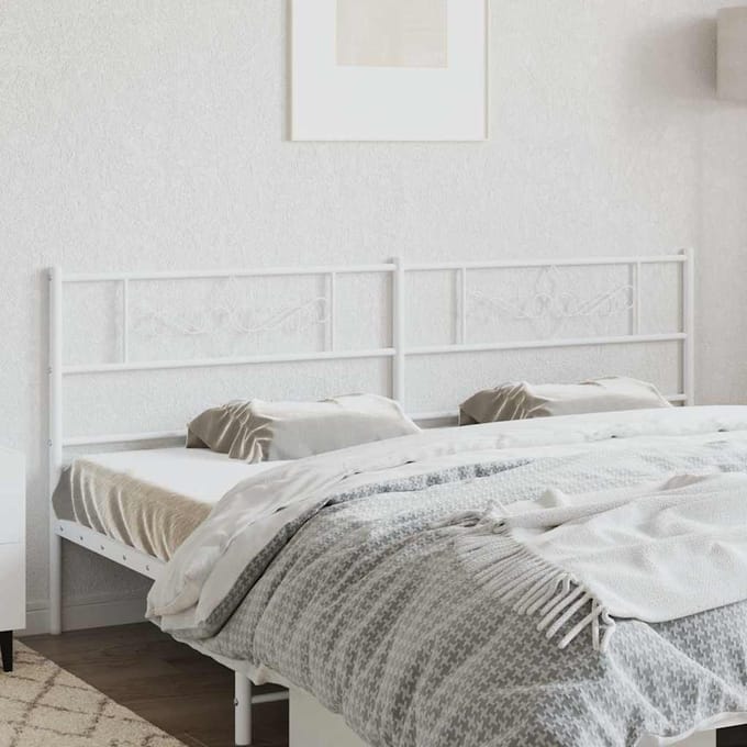 vidaXL - Vervangend - hoofdbord - 200 - cm - metaal - wit