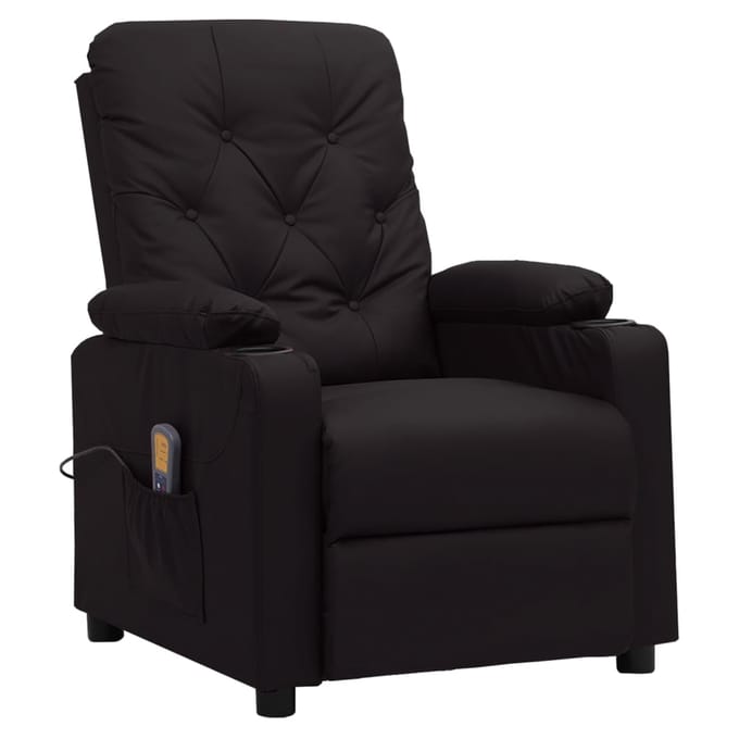 vidaXL - Massagestoel - kunstleer - zwart