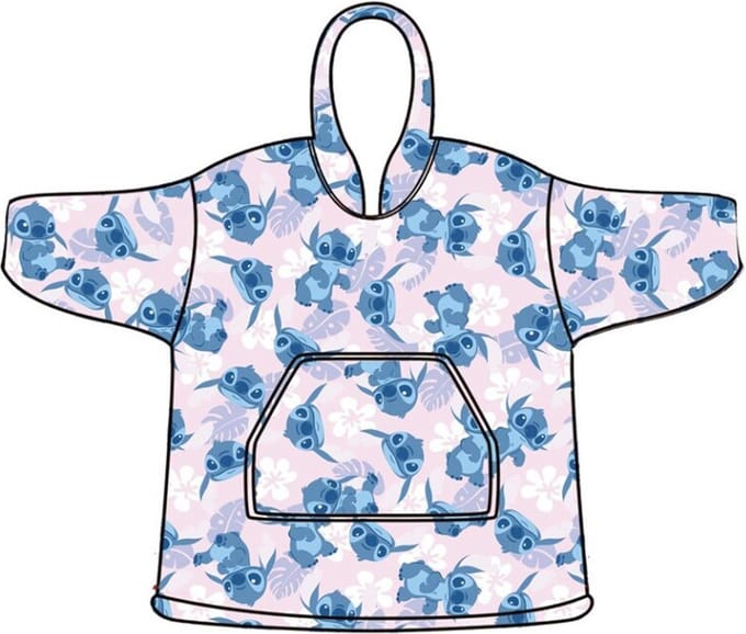 Disney Lilo & Stitch Hoodie Fleece deken, Flower - Kind (3 - 6 jaar) - Polyester