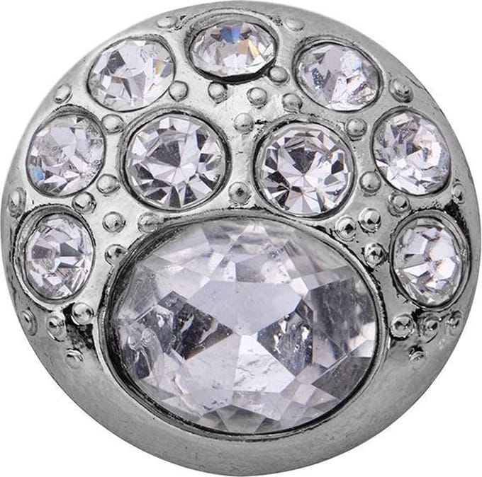 Quiges - Dames Click Button Drukknoop 18mm Zirkonia Stenen - EBCM400