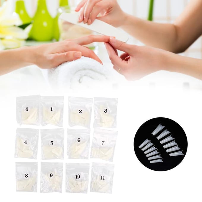 504 stuks Professionele Nail Art Tip Oefen Valse Nep Nagel Patch DIY Manicure Tool Naturel gray