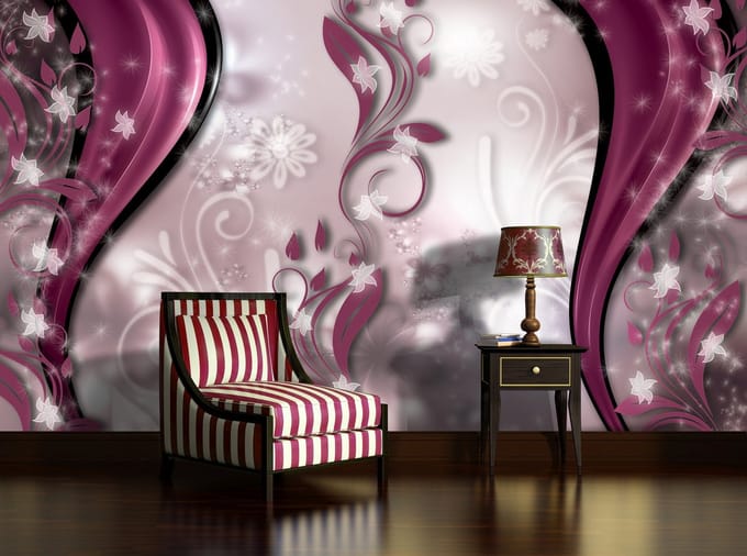 Floral Pattern Abstract Photo Wallcovering