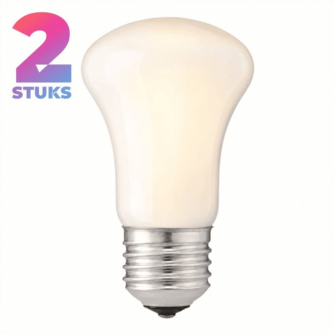 2x Reflector Gloeilamp E27 - 60W - Warm Wit Licht (2700K) - 620 lm - 2 jaar - Dimbaar - Krypton