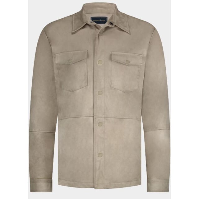 Bos Bright Blue Scotland blue overshirt riley passetta shirtjacket spe25314ri46sb/820 sand
