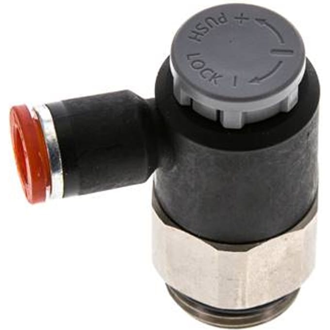 L-stuk Regelventiel 8 mm - G1/2'' Regeling-in Messing/Nylon Borgmoer