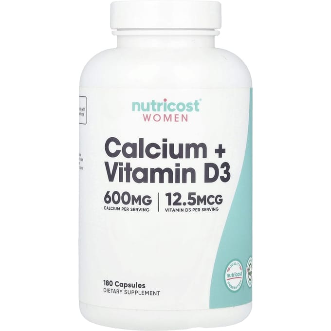Nutricost, women, calcium + vitamin D3, 180 capsules
