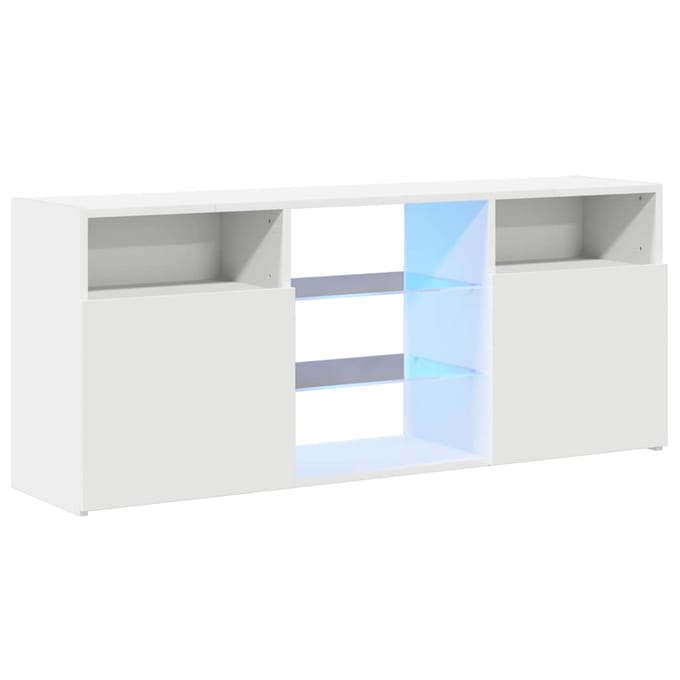 vidaXL - Tv-meubel - met - LED-verlichting - 120x30x50 - cm - wit
